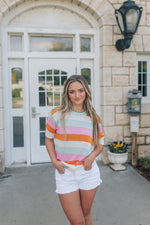 Pastel Striped Sweater Top