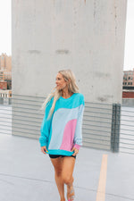 Cool-Toned Abstract Pullover