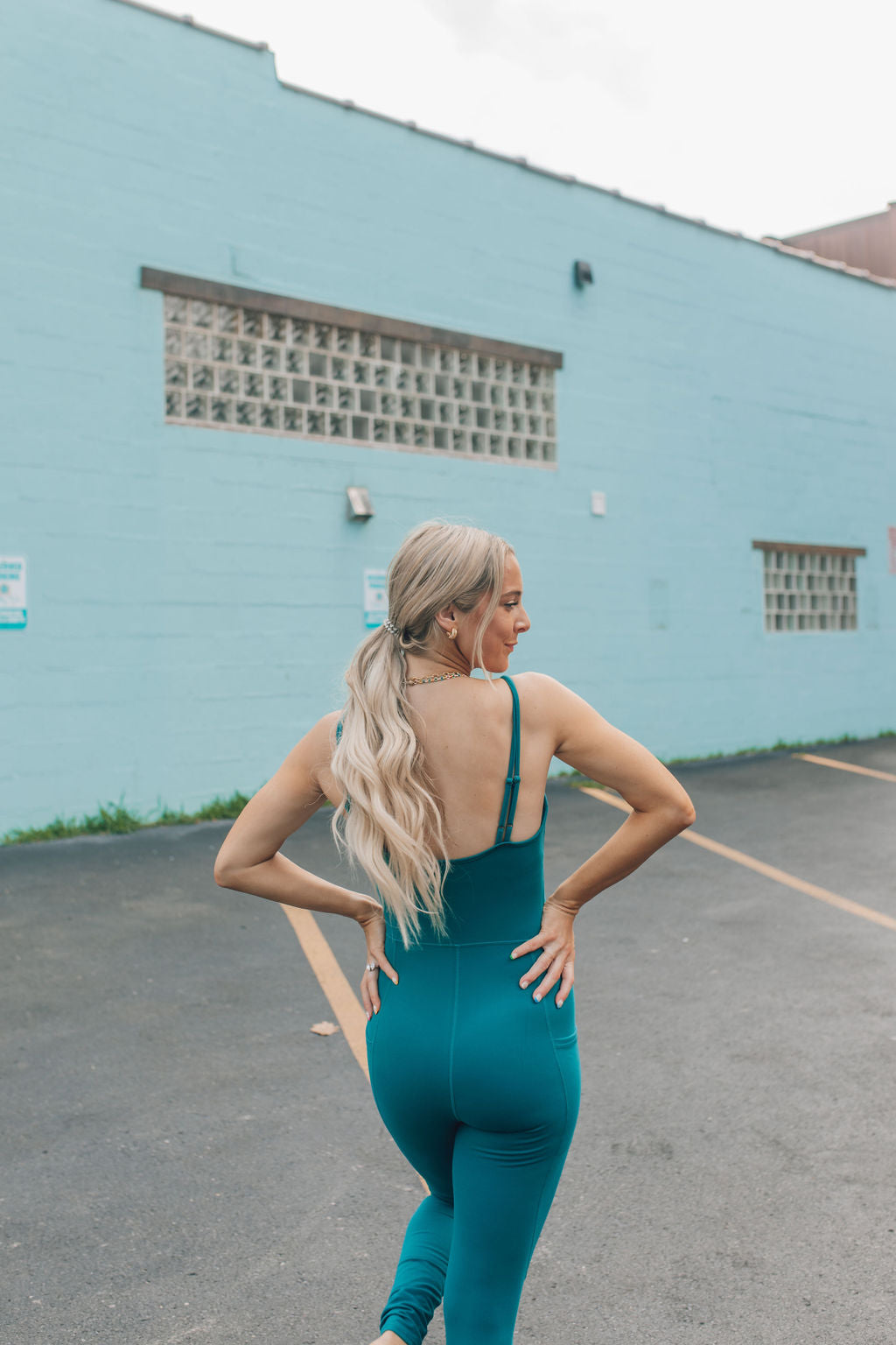 Blue Palm Onesie