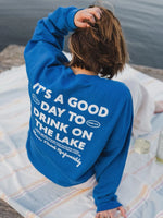 Please Lake Responsibly Crewneck-Royal Blue