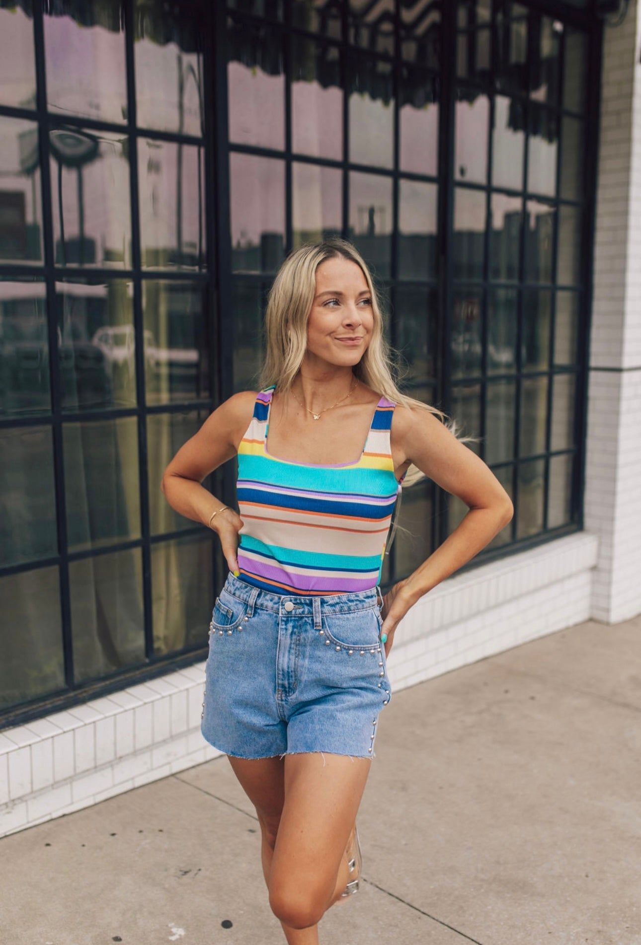 Retro Striped Bodysuit