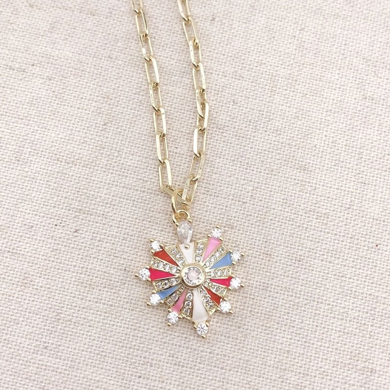 Colorful Spiked Heart Necklace
