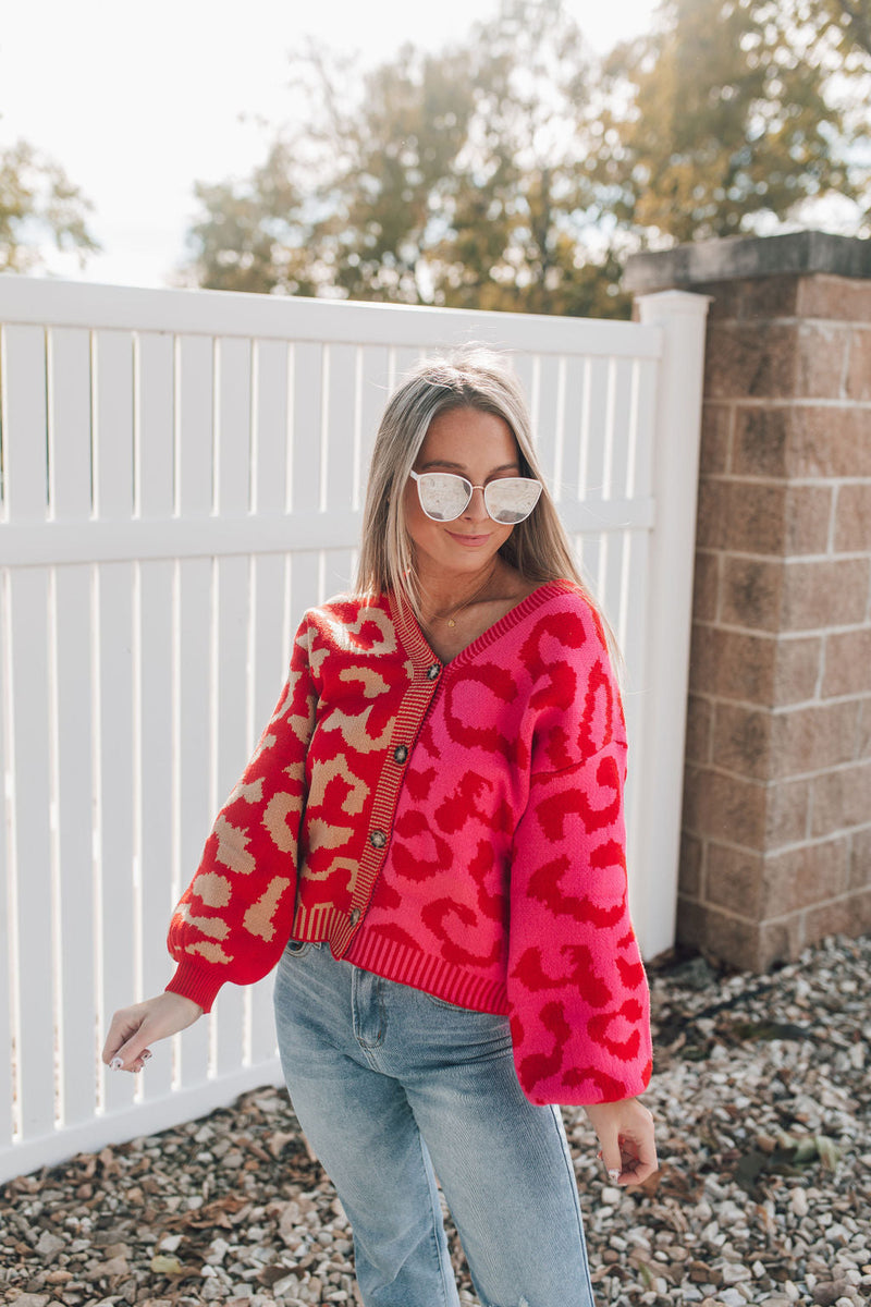 Girly Leopard Sweater Cardigan