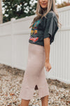 Ribbed Sweater Midi Skirt