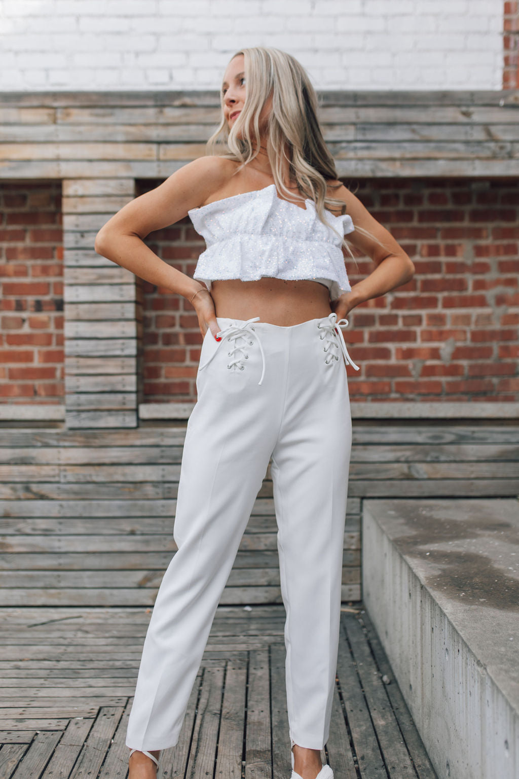 Criss Cross Tie Detail Pants