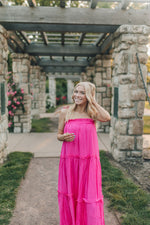 Twirl Into Summer Maxi Dress- Hot Pink
