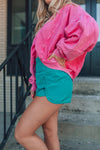 On The Go Shorts- Teal
