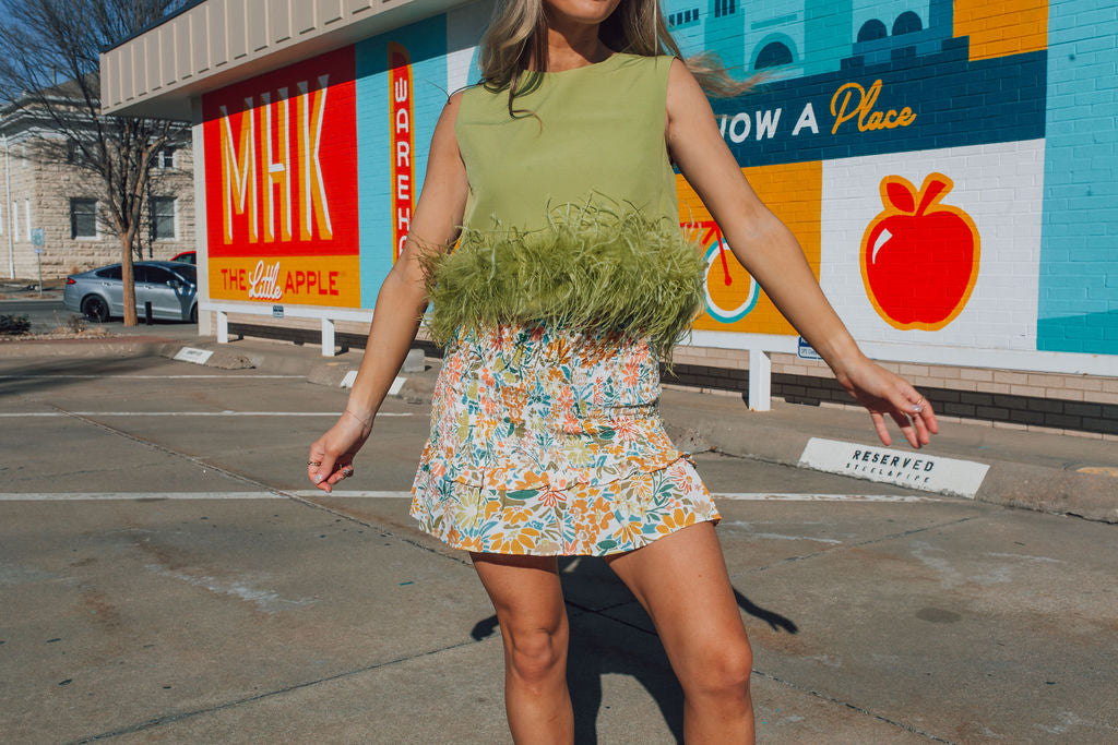 Smocked Floral Skirt