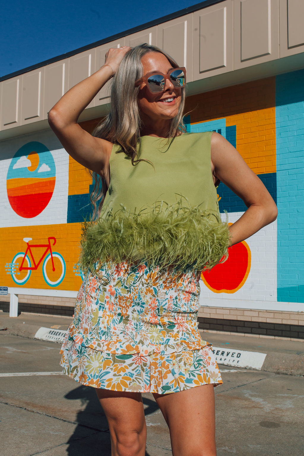 Smocked Floral Skirt