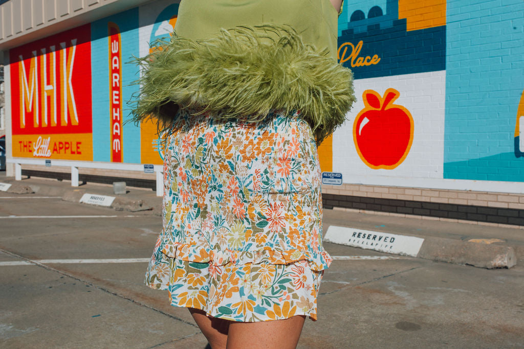 Smocked Floral Skirt