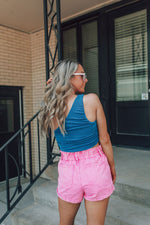 Pretty In Pink Paperbag Shorts