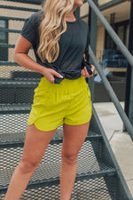 On The Go Shorts- Lime