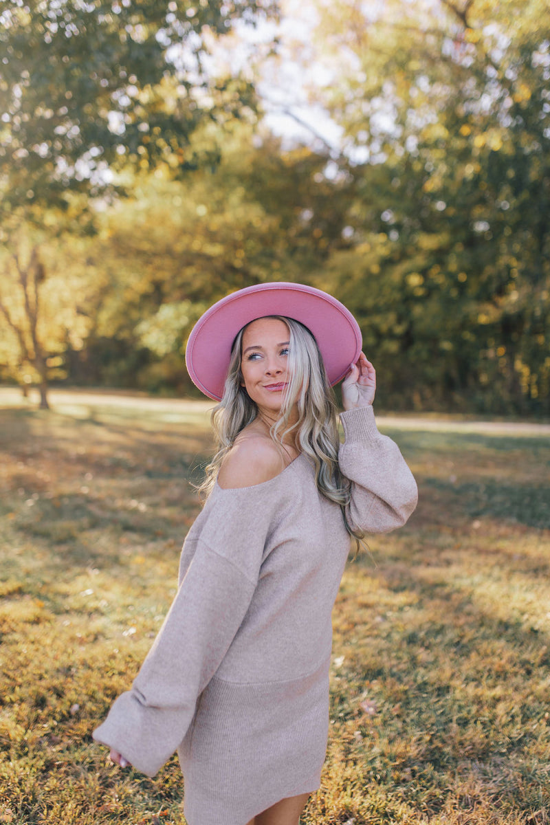 Felt Like Fall Hat-Pink