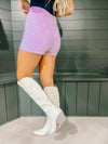 Lavender Rhinestone Shorts