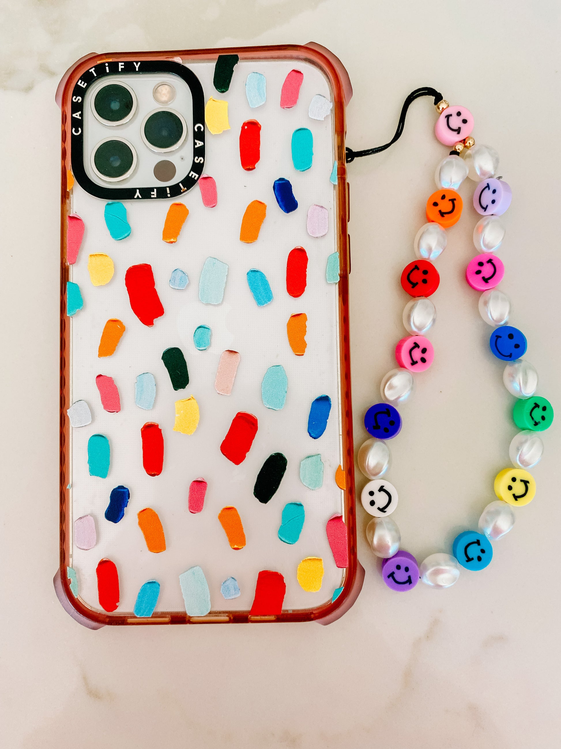 Happy Multi Beaded Phone Charm