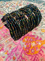 Confetti Beaded Velvet Headband-Black