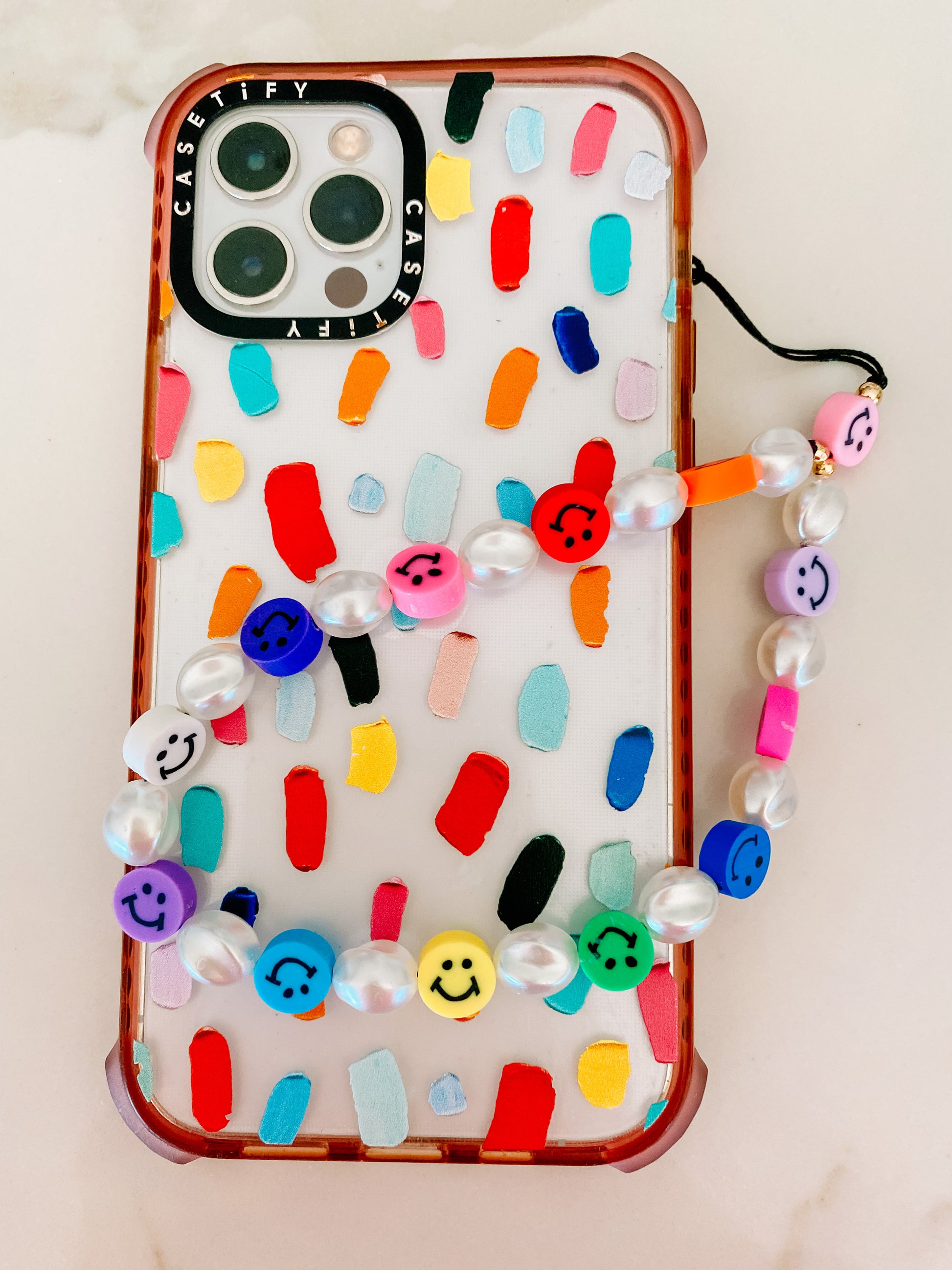 Happy Multi Beaded Phone Charm