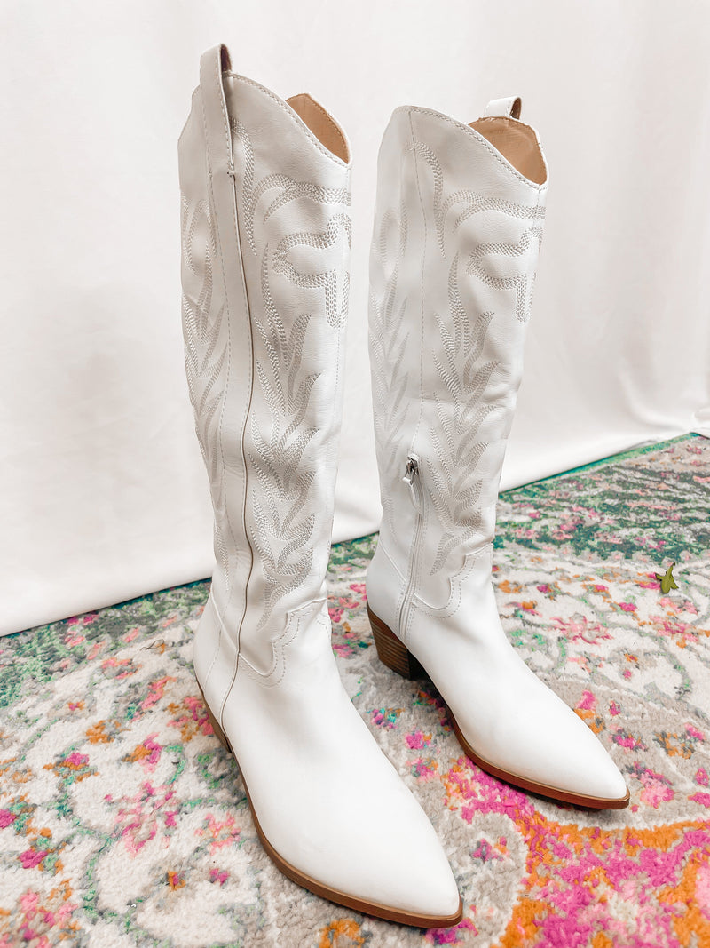 Tall White Cowgirl Boots