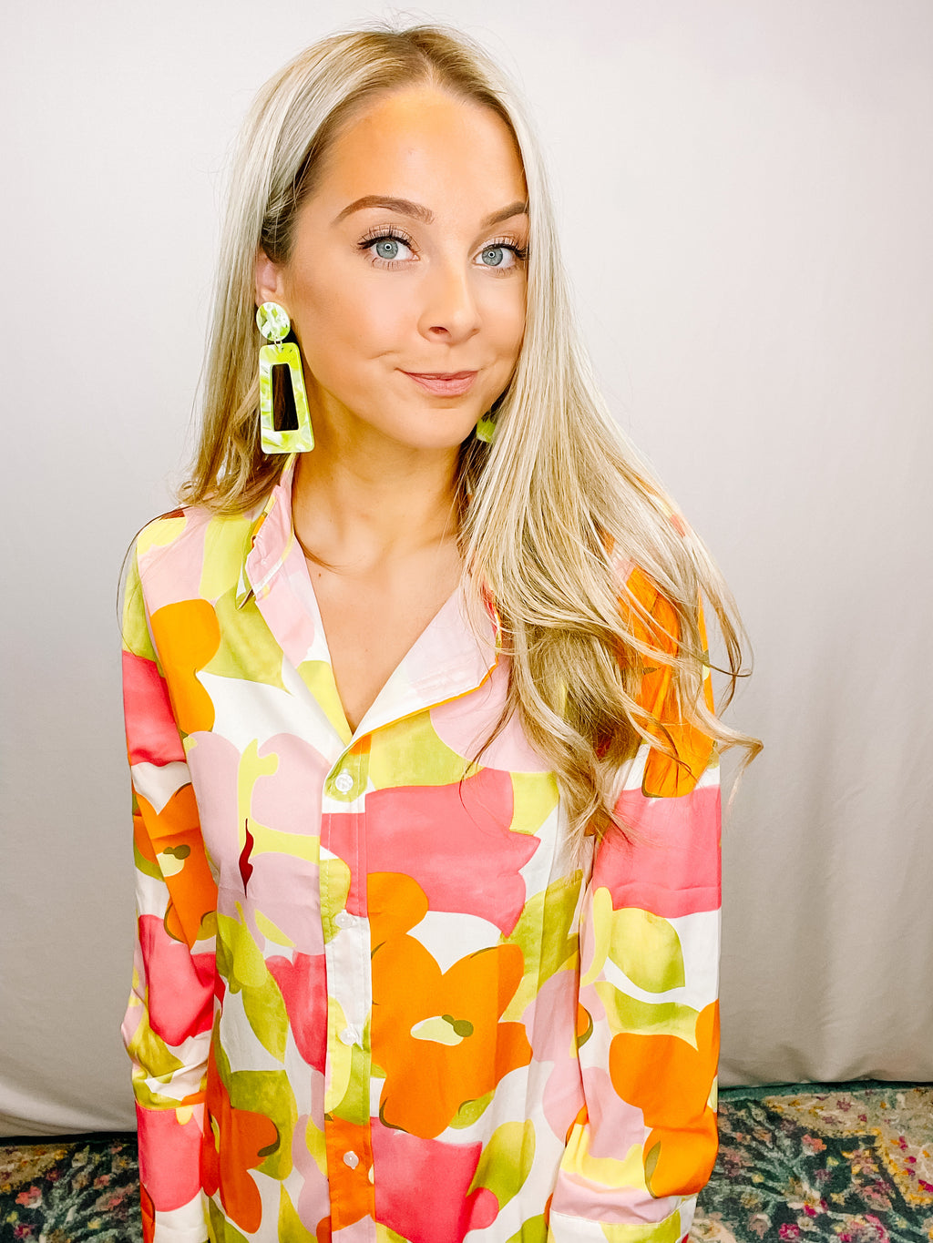 Lime Green Mix Acrylic Earrings
