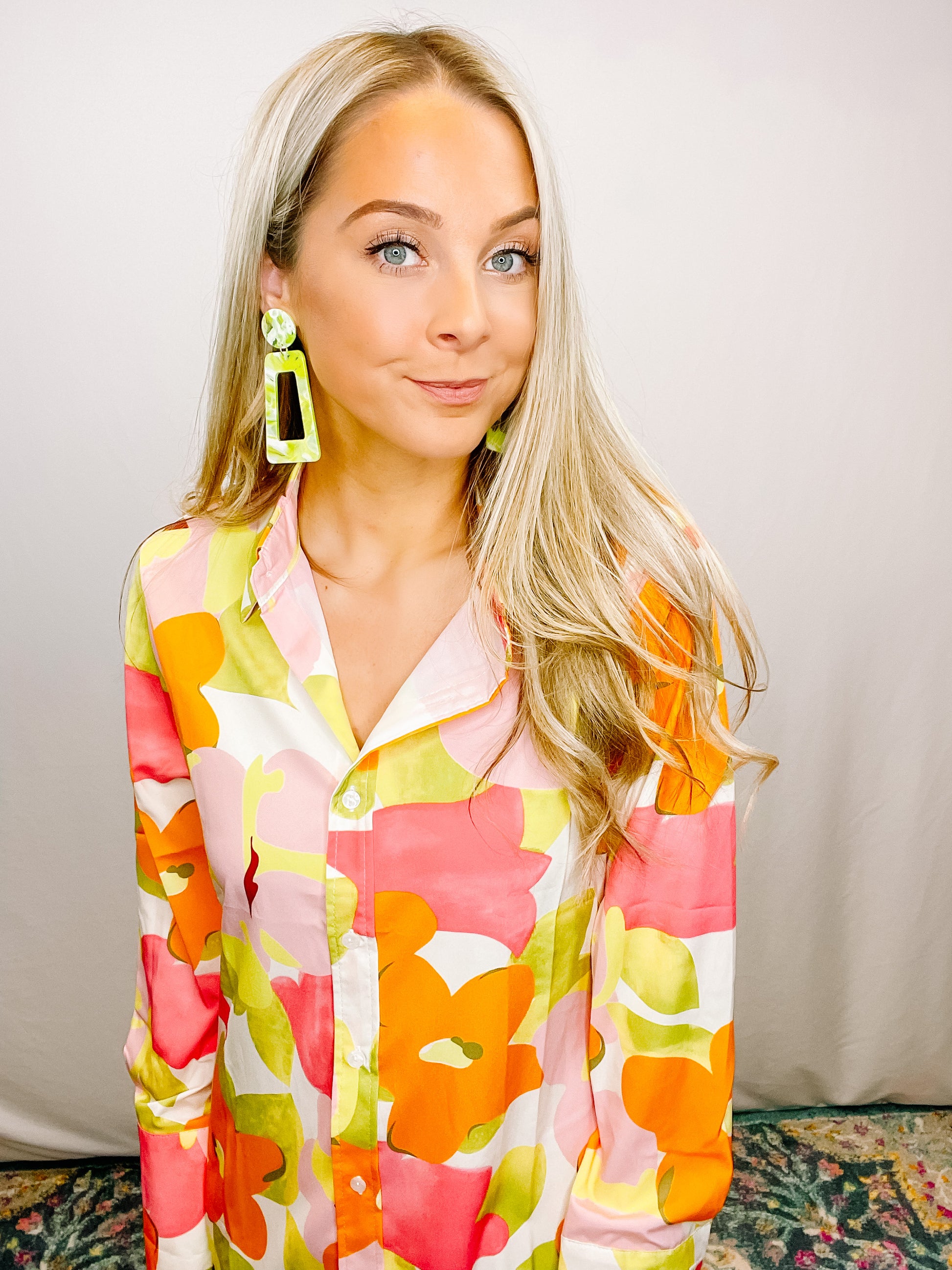 Lime Green Mix Acrylic Earrings