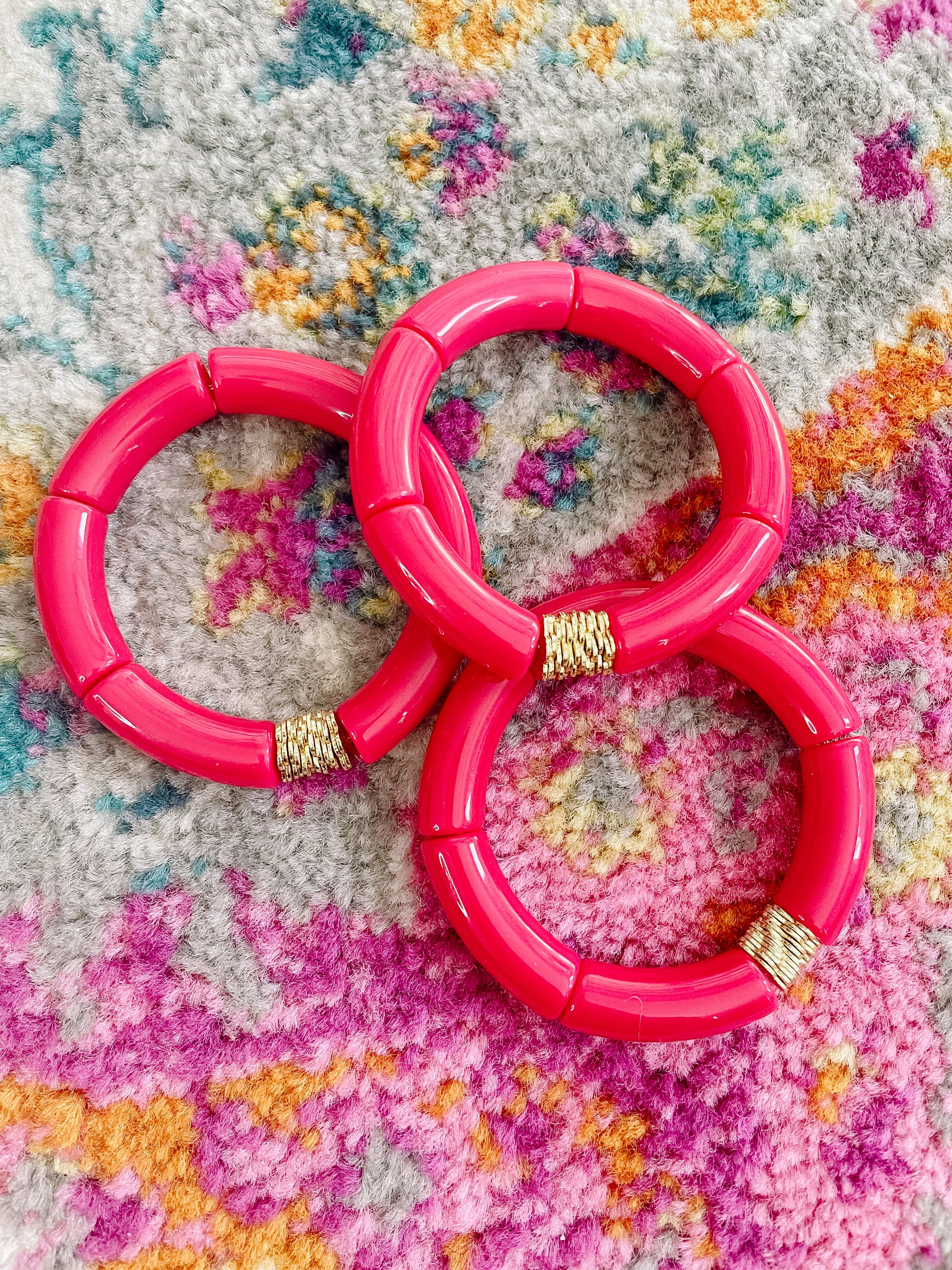 Cora Acrylic Bracelet: Magenta