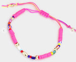 Adjustable Colorful Beaded Bracelet- Pink